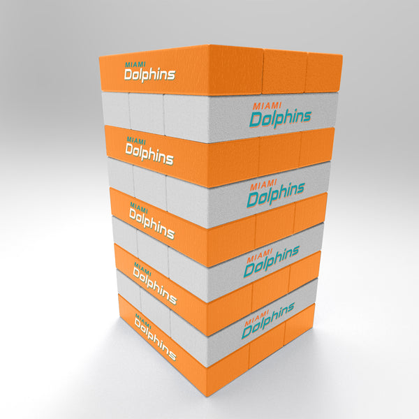 Miami Dolphins Jenga Stackable Blocks Game