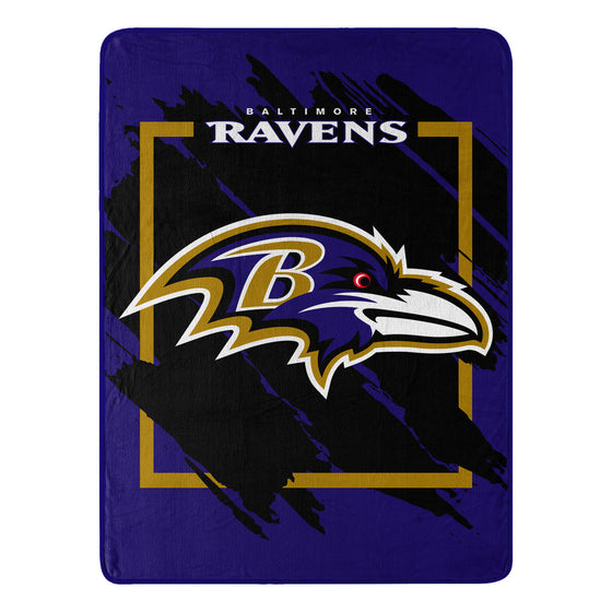 Baltimore Ravens Blanket 46x60 Micro Raschel Dimensional Design Rolled - 757 Sports Collectibles
