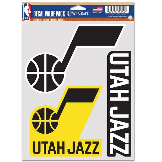 Utah Jazz Decal Multi Use Fan 3 Pack Special Order