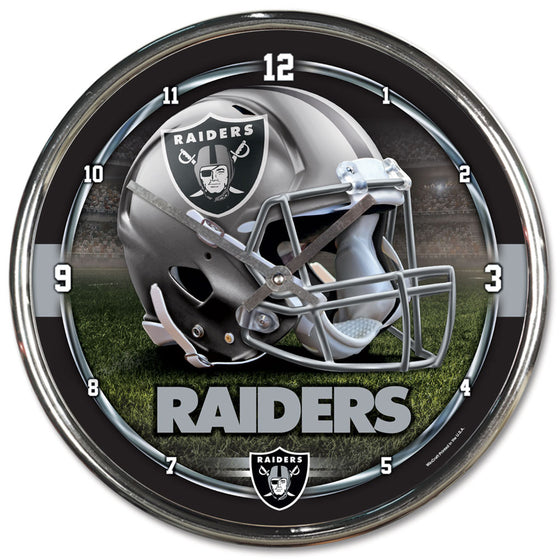 Oakland Raiders Round Chrome Wall Clock (CDG)