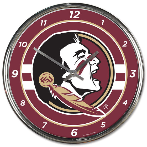 Florida State Seminoles Round Chrome Wall Clock (CDG)