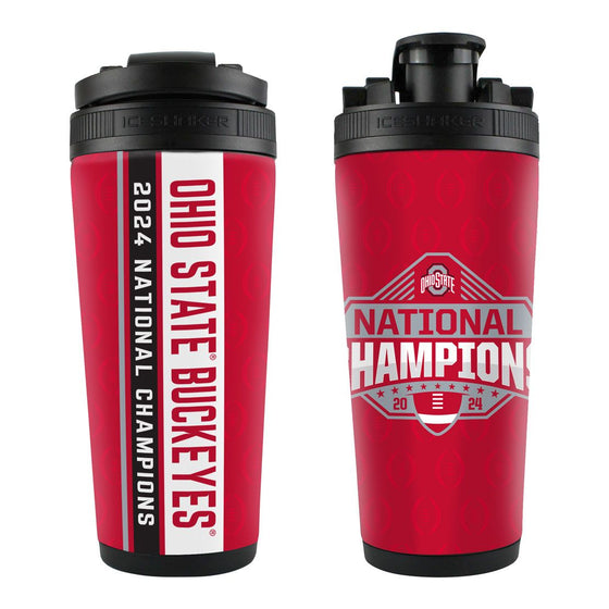 2024-2025 National Football Champions Ohio State Buckeyes CFP 26oz 4D Stainless Steel Ice Shaker