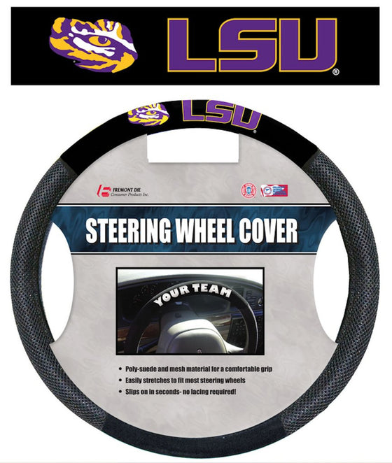 LSU Tigers Steering Wheel Cover Mesh Style CO