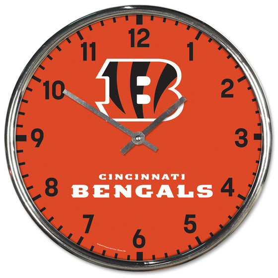 Cincinnati Bengals Round Chrome Wall Clock (CDG)