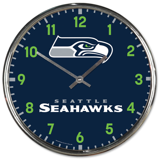 Seattle Seahawks Round Chrome Wall Clock (CDG)