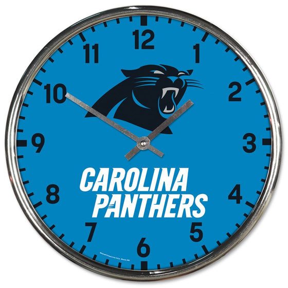 Carolina Panthers Round Chrome Wall Clock (CDG)