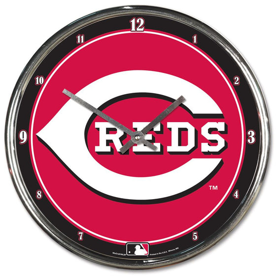 Cincinnati Reds Round Chrome Wall Clock (CDG)