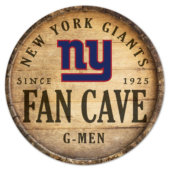 New York Giants Sign Wood 14 Inch Round Barrel Top Design