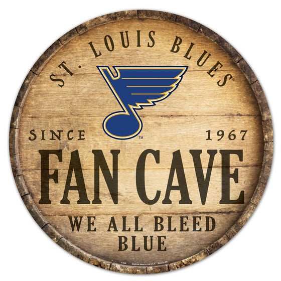 St. Louis Blues Sign Wood 14 Inch Round Barrel Top Design - Special Order