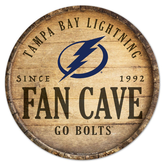 Tampa Bay Lightning Sign Wood 14 Inch Round Barrel Top Design - Special Order