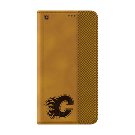 Calgary Flames Burn Folio Phone Case-1