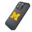 University of Michigan Wolverines Linen Bling Phone Case for Apple iPhone-1