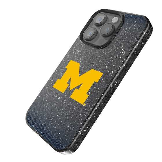 University of Michigan Wolverines Linen Bling Phone Case for Apple iPhone-1