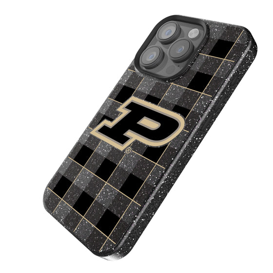 Purdue Boilermakers Plaid Bling Phone Case-1