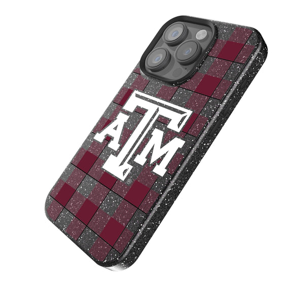 Texas A&M Aggies Plaid Bling Phone Case-1