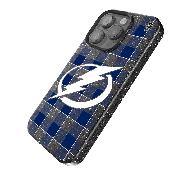 Tampa Bay Lightning Plaid Bling Phone Case-1