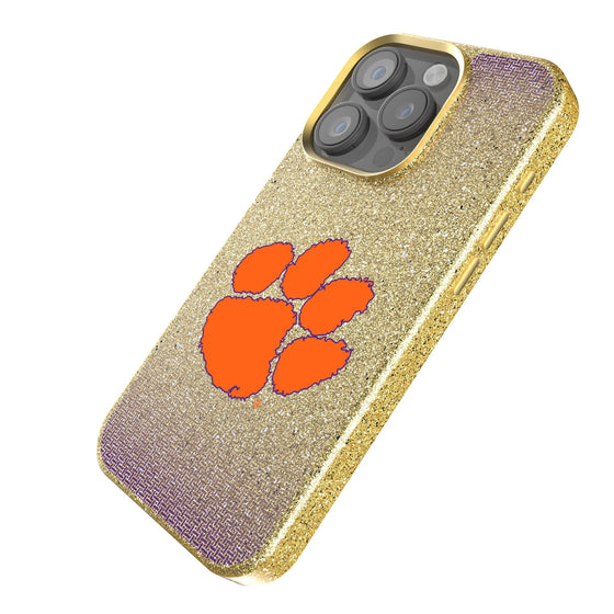 Clemson University Tigers Linen Bling Phone Case for Apple iPhone-1