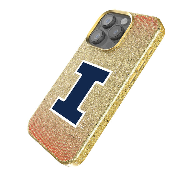 University of Illinois Fighting Illini Linen Bling Phone Case for Apple iPhone-1
