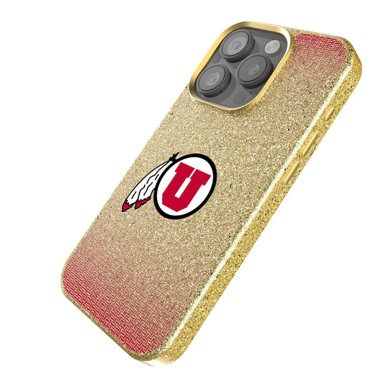 University of Utah Utes Linen Bling Phone Case for Apple iPhone-1