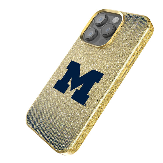University of Michigan Wolverines Linen Bling Phone Case for Apple iPhone-1