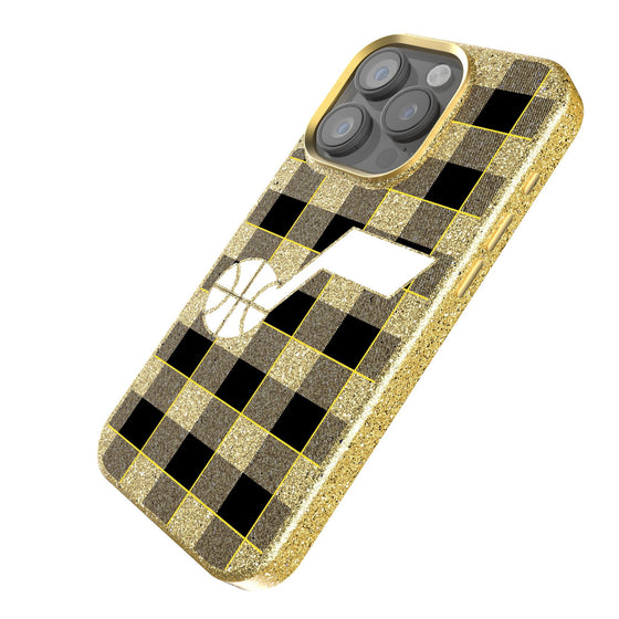 Utah Jazz Plaid Bling Phone Case-1