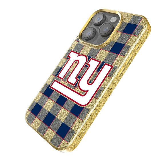 New York Giants Plaid Bling Phone Case-1