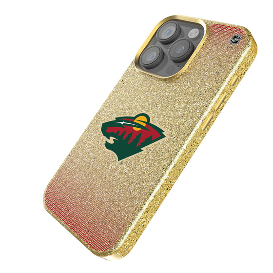 Minnesota Wild Linen Bling Phone Case for Apple iPhone-1