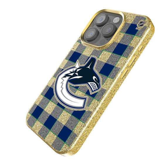 Vancouver Canucks Plaid Bling Phone Case-1