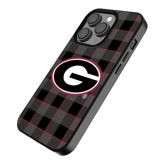 Georgia Bulldogs Plaid Magnetic Phone Case-2