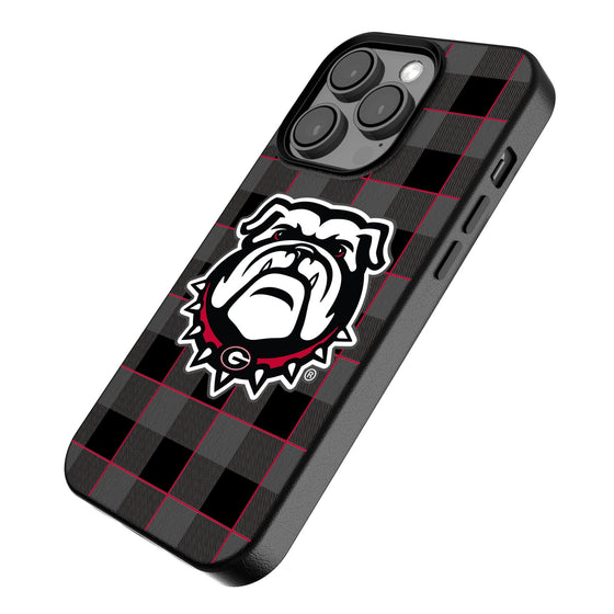 Georgia Bulldogs Plaid Magnetic Phone Case-2