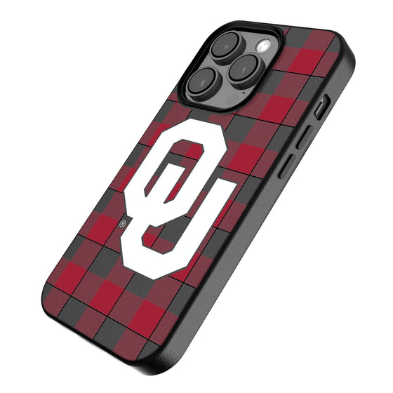 Oklahoma Sooners Plaid Magnetic Phone Case-2