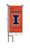 College Flags & Banners Co. Illinois Fighting Illini Mini Garden and Flower Pot Flag Topper