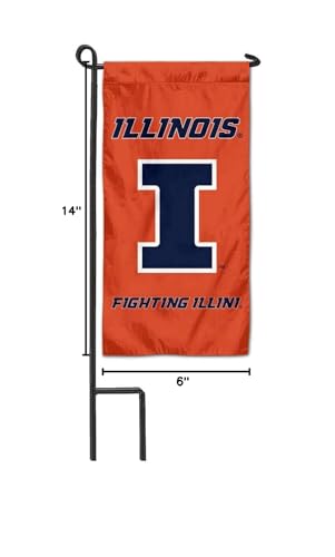 College Flags & Banners Co. Illinois Fighting Illini Mini Garden and Flower Pot Flag Topper