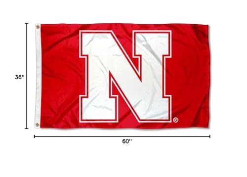 College Flags & Banners Co. Nebraska Cornhuskers N Logo and USA Flag 3x5 Set