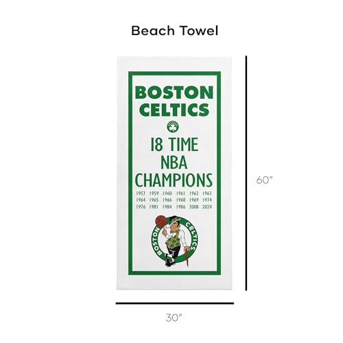 Northwest NBA Boston Celtics NBA Champions 2024 Beach Towel, 30" x 60", Lucky