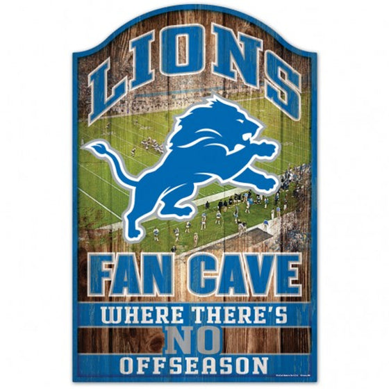 Detroit Lions Wood Sign - 11"x17" Fan Cave Design (CDG)