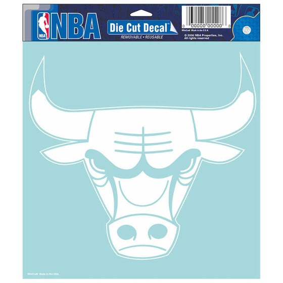 Chicago Bulls Decal 8x8 Die Cut White