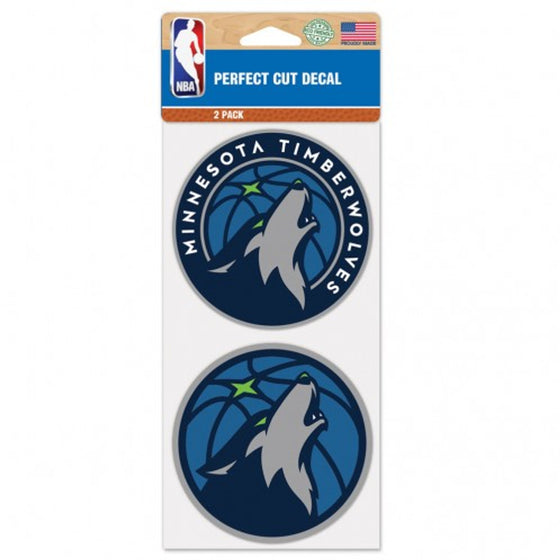 Minnesota Timberwolves Decal 4x4 Perfect Cut Set of 2