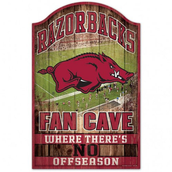 Arkansas Razorbacks Sign 11x17 Wood Fan Cave Design - Special Order