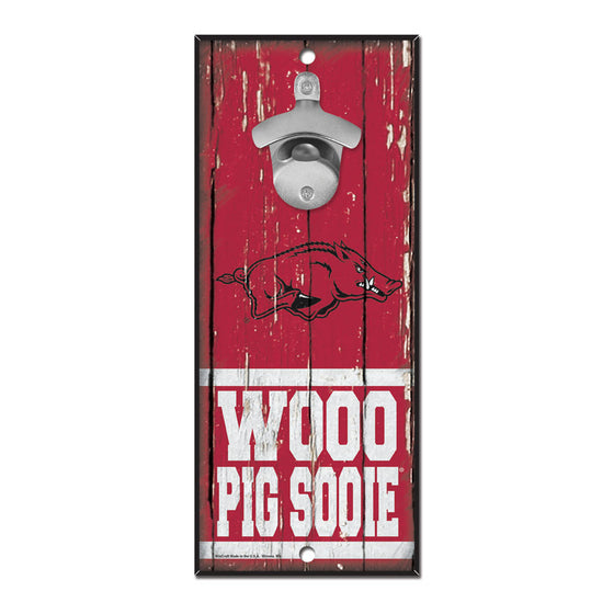 Arkansas Razorbacks Sign Wood 5x11 Bottle Opener - Special Order