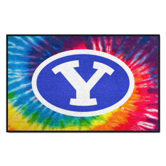 BYU Cougars Tie Dye Starter Mat Accent Rug - 19in. x 30in.