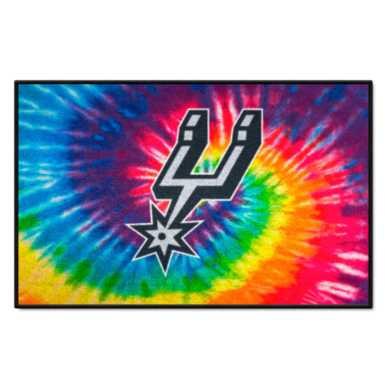 San Antonio Spurs Tie Dye Starter Mat Accent Rug - 19in. x 30in.