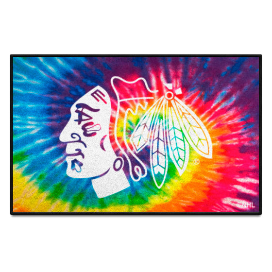 Chicago Blackhawks Tie Dye Starter Mat Accent Rug - 19in. x 30in.