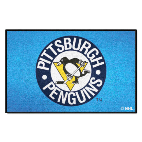 Retro NHL Pittsburgh Penguins Starter Mat Accent Rug - 19in. x 30in.