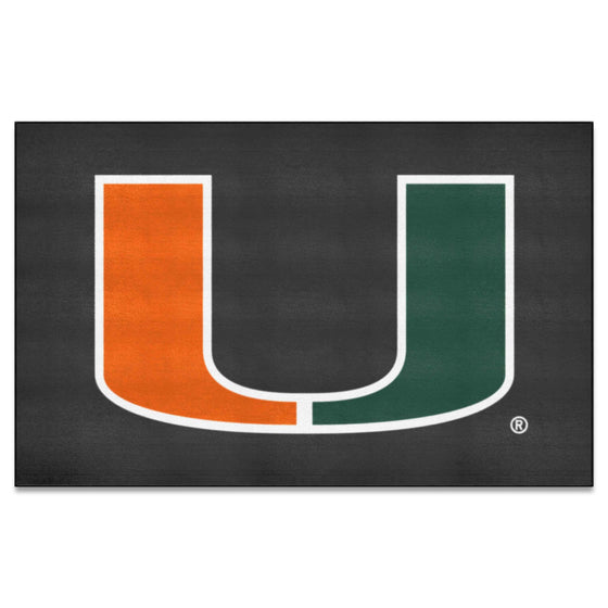 Miami Hurricanes Ulti-Mat Rug, Black - 5ft. x 8ft.