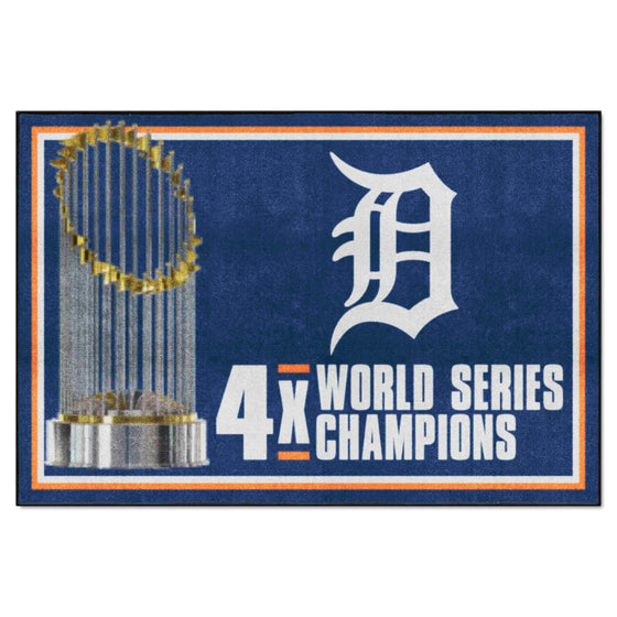 Detroit Tigers Dynasty 5ft. x 8 ft. Plush Area Rug