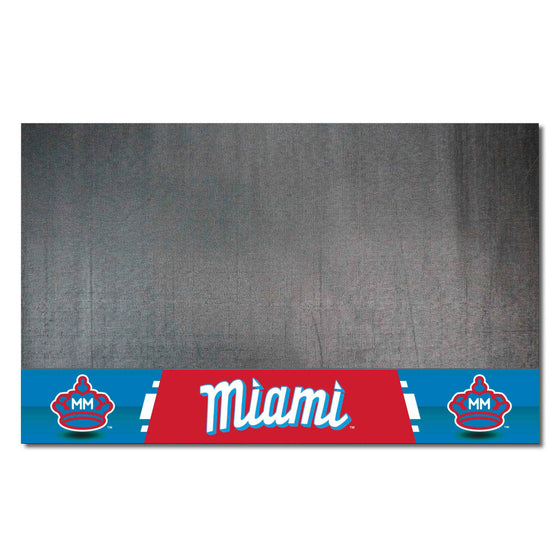 Miami Marlins Vinyl Grill Mat - 26in. x 42in.