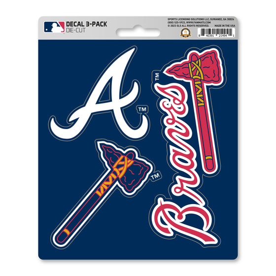 Atlanta Braves 3 Piece Decal Sticker Set