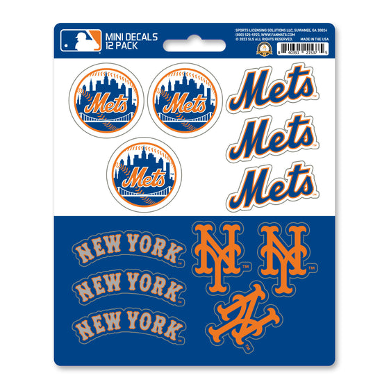 New York Mets 12 Count Mini Decal Sticker Pack