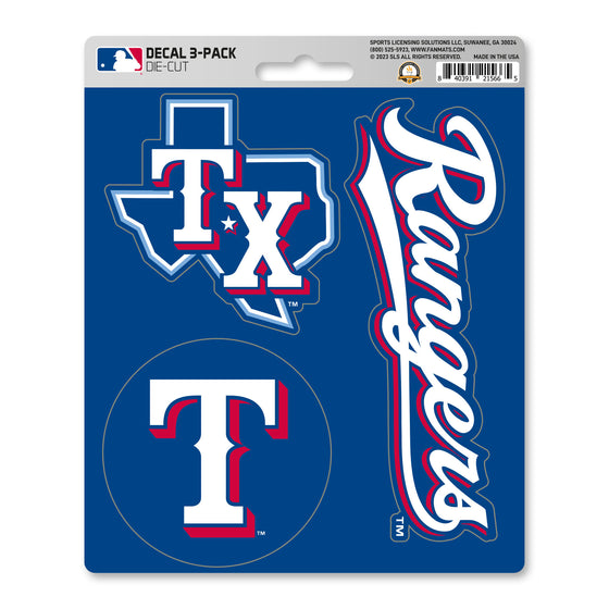 Texas Rangers 3 Piece Decal Sticker Set